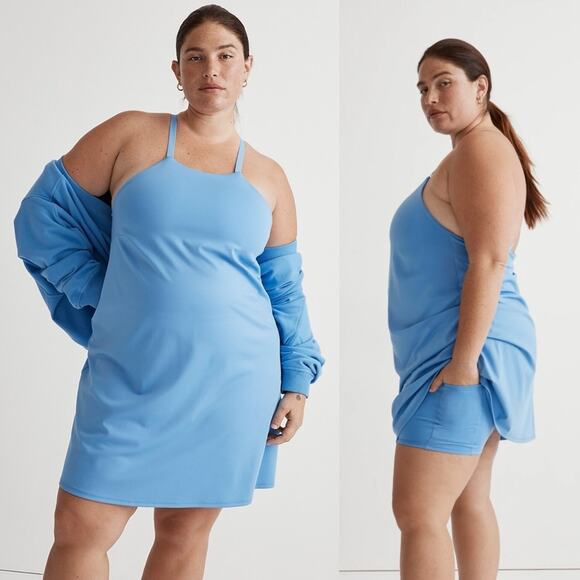 Madewell Womens Flex 2.0 Fitness Dress in Oasis Blue Size 2X - Picture 2 of 8